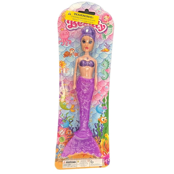 9 in LED Light Up Mermaid Doll, Colorful Design, Interactive Features, Vibrant Hair, Matching Tail, Pre Lit Battery, Perfect for Playtime, Parties, Storytelling, Magical Adventures, Purple
