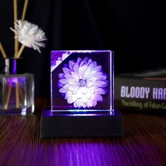 9 LED Lights Base for Crystal 3D Glass Art, USB/Battery Powered LED Display Base Stand, Pedestal Color Show Stand for Crystal Awards, Trophies, Statues, Figurines