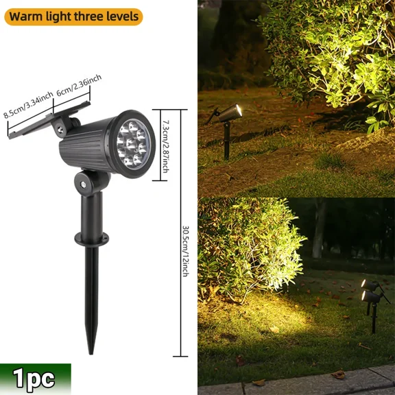 9 LED Solar Spot Lights IP65 Waterproof Outdoor RGB Solar Landscape Lights Brightness Adjustable for Garden Yard Palm Trees
