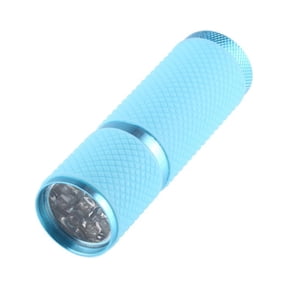 9 LED Super Bright Flashlight - Waterproof Rubber Coated Body | 20 Lumens | Push Button On/Off | Wrist Strap | Uses 3 AAA Batteries (Not Included) | Blue