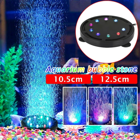 9 LEDs Aquarium Bubble Light, Submersible Fish Tank LED Air Bubbler Light Air Bubble Stone Lamp for Turtle Fish Tank Decoration, 10.5cm