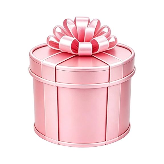 9-Layer Surprise Gift Box with Pink Bow, Large Cylindrical Nested Design, for White Elephant Christmas Gifts, Funny Gag Gift Box