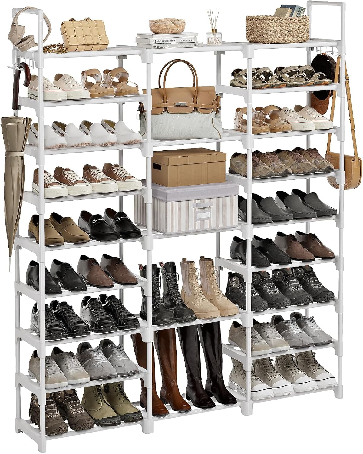 9 Layers Large Shoe Rack Storage Organizer for Closet 50-55 Pairs Shoes ...