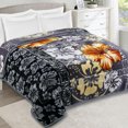 thumbnail image 1 of 9 Lbs Velvet Fleece Blanket for Winter - 2 Ply Heavy & Warm Korean Style Bed Blanket - Reversible Printed Raschel Queen Size Blanket for Home, Bedroom, Apartment - 79 x 94 Inches - Grey, 1 of 5