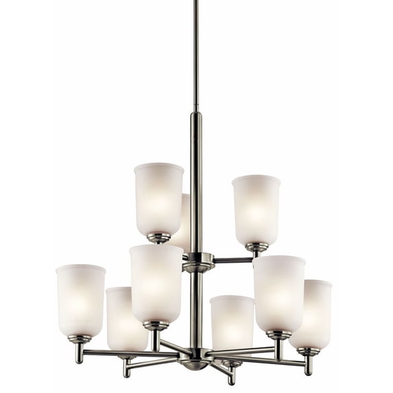 43672NI Kichler Lighting Shailene - 9 light 2-Tier Chandelier - 26.25 inches wide-Brushed Nickel Finish -Traditional Installation