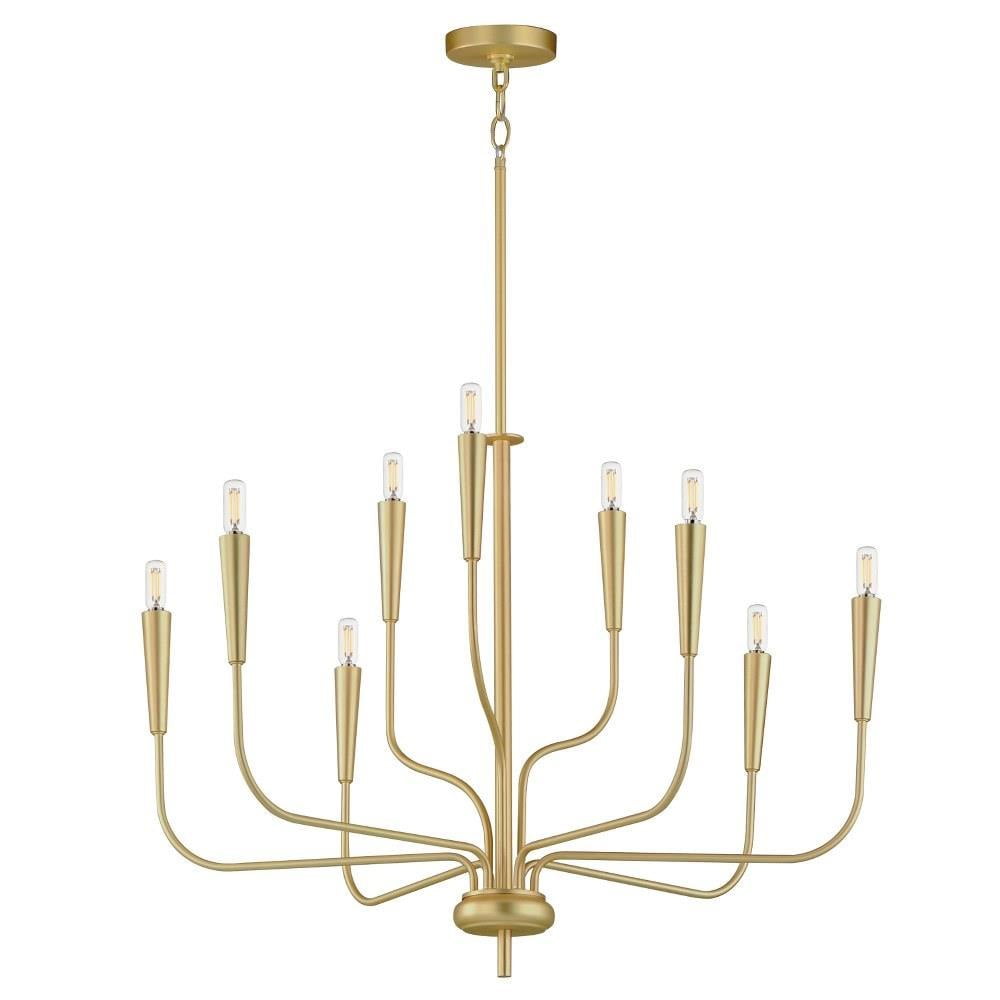 Satin Brass 9-Light Candle Style Chandelier
