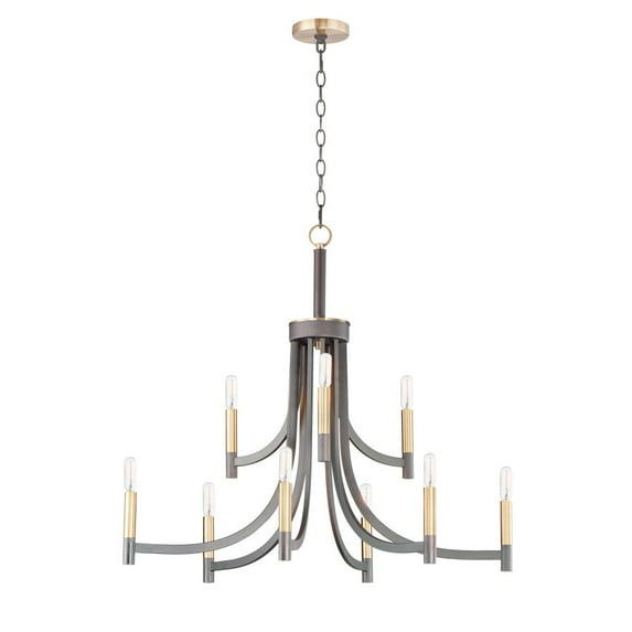 21529BZAB Maxim Lighting Lyndon - 9 Light Chandelier-Bronze/Antique Brass Finish -Traditional Installation
