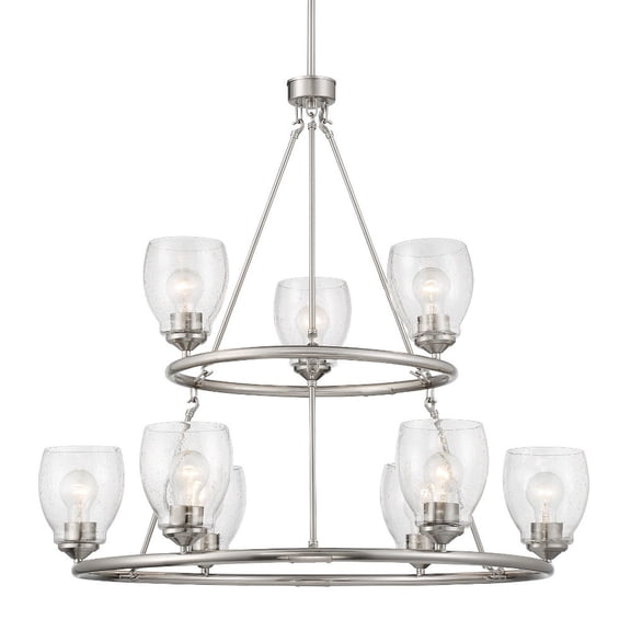 9 Light Chandelier In 31-Brushed Nickel Finish    -Traditional Installation Minka Lavery 2439-84