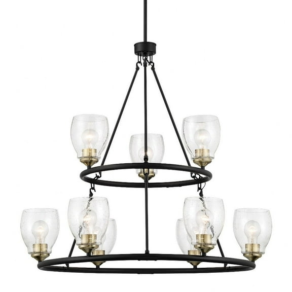 9 Light Chandelier In 31-Coal/Stained Brass Finish    -Traditional Installation Minka Lavery 2439-878