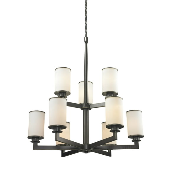 9 Light Chandelier In Art Moderne Style 29 Inches Wide By 32.88 Inches High-Olde Bronze Finish    -Traditional Installation Z-Lite 413-9