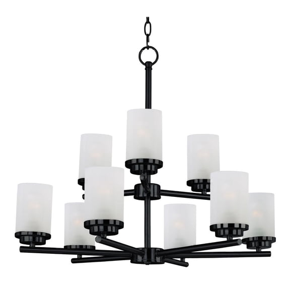 10206FTBK Maxim Lighting Corona-9 Light Chandelier in Contemporary style-28 Inches wide by 23 inches high     -Traditional Installation