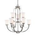 thumbnail image 1 of 9 Light Chandelier In Fusion Style 29 Inches Wide By 32.5 Inches High-Brushed Nickel Finish Z-Lite 7000-9Bn, 1 of 3