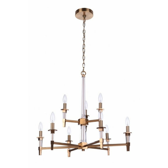 9 Light Chandelier by Craftmade 53229-SB in Brass Finish