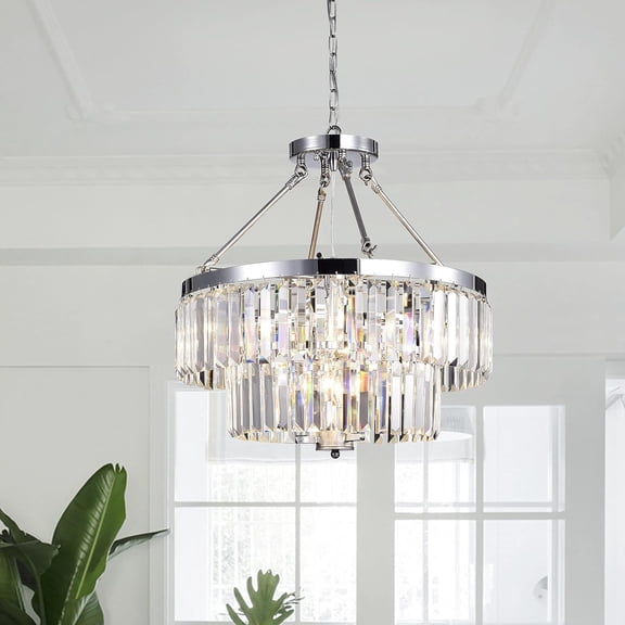 9-Light Chandelier for Dining/Living Room Bedroom Office Foyer (Chrome)