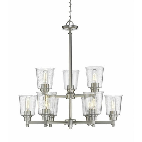 9 Light Chandelier in Fusion Style 28 inches Wide By 29 inches High-Brushed Nickel Finish Bailey Street Home 372-Bel-2959203