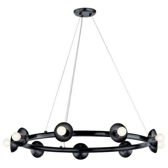9 Light Chandelier in Modern Style-4.25 inches Tall and 34.5 inches Wide-Black Finish Bailey Street Home 147-Bel-5180075