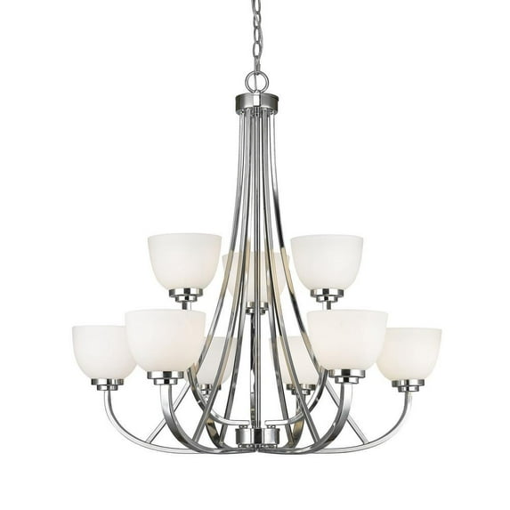 9 Light Chandelier in Traditional Style 31 inches Wide By 32.25 inches High-Chrome Finish Bailey Street Home 372-Bel-2020028