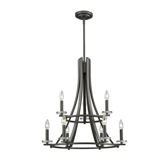 9 Light Chandelier in Urban Style 25 inches Wide By 27 inches High-Bronze Finish Bailey Street Home 372-Bel-2019799