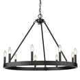 thumbnail image 1 of 9 Light Contemporary Ceiling Chandelier Fixture 24.5 Inchx32 inch in Matte Black Bailey Street Home 170-Bel-4313333, 1 of 4