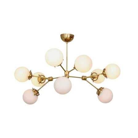 9 Light Globe Mid Century Brass Sputnik chandelier light Fixture