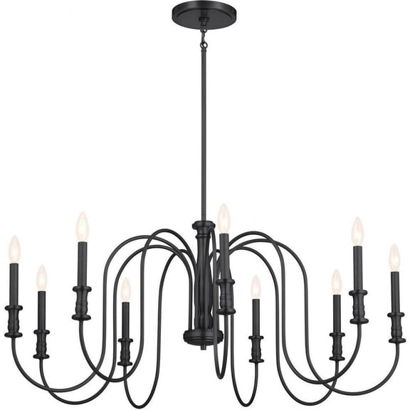 9 Light Large Chandelier in Homestead Style-19.25 inches Tall and 42 inches Wide-Black Finish Bailey Street Home 147-Bel-4652837