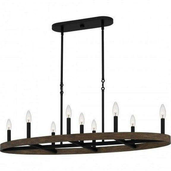 9 Light Linear Chandelier in Farmhouse Style-16.75 inches Tall and 42 inches Wide Bailey Street Home 71-Bel-5054201