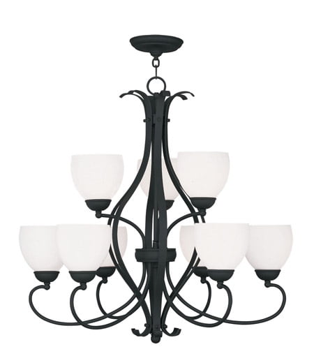 9 Light Livex Black Brookside Chandelier Lighting Ceiling Fixture Lamp 4769-04