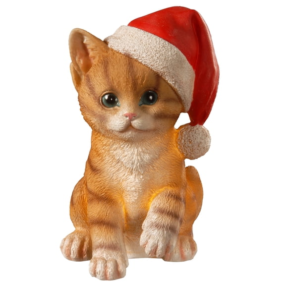 9" Lighted Christmas Cat