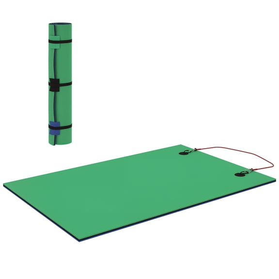 9 Lily Pad Floating Mat for Lake, Layer Tear Resistant Xpe Foam Water Mat for Adults, Green, Nylon