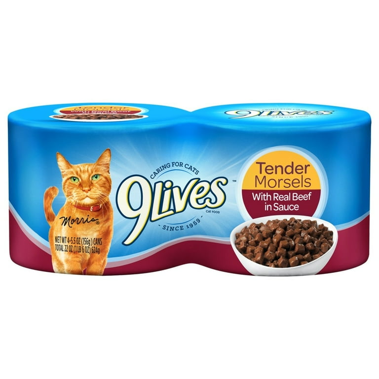 9 Lives Tender Slices Beef Gravy Dinner Canned Cat Food 5.50 oz 4