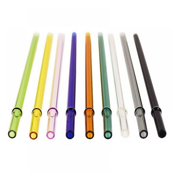 9" Long Rainbow Colored Reusable Tritan Plastic Replacement Straws for 20 OZ 30 OZ Tumblers, Set of 9