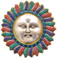 thumbnail image 1 of 9 Inch Lord Surya Wall Hanging Brass Idol Sun God Sculpture, 1 of 1