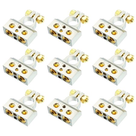 9 MK Audio MBTC300N 0/2/4/6/8 AWG Single Negative Power Battery Terminal Connectors Chrome