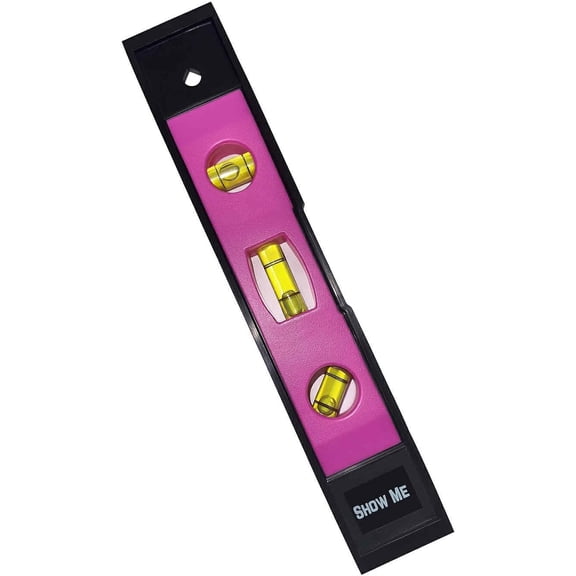 9 Magnetic Torpedo Pink Level High-Visibility Pink Finish, 3 Bubble Vials for Horizontal, Vertical & 45 Angles Precision Leveling Tool
