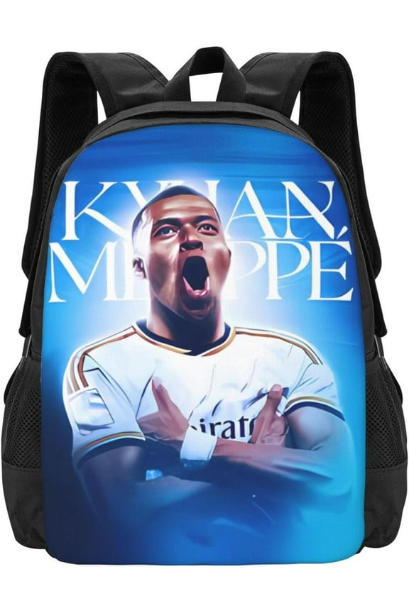 #9 Mbappe Adult Simplicity Backpacks Bag Laptop Bag Bookbag Backpack 16.5 Inch For Daily, Black