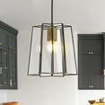 thumbnail image 1 of 9" Minimalist Angled Ceiling Lantern Brown Glass Chandelier 1-Light Rustic Modern Pendant Light, 1 of 7