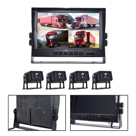 9" Monitor DVR Driving Video Recorder for RV Truck Bus+4 Rear View Backup Camera B