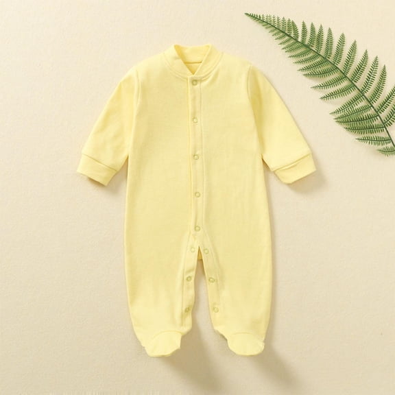 9 Months Newborn Baby Boy Girl Clothes Ribbed Knitted Cotton Long Sleeve Romper Long Pants Solid Color Fall Winter Outfits Yellow