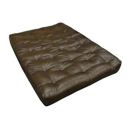 9" Moonlight #614 Full Leather Futon Mattress-Color:Dark Brown,Material:Leather