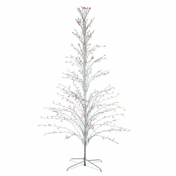 9' Multi-Color Lighted Christmas Cascade Twig Tree Outdoor Yard Art Decoration