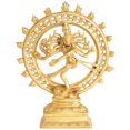 thumbnail image 1 of 9" Nataraja Brass Statue - Dynamic Dance form of Lord Shiva | Handmade | Made in India, 1 of 1