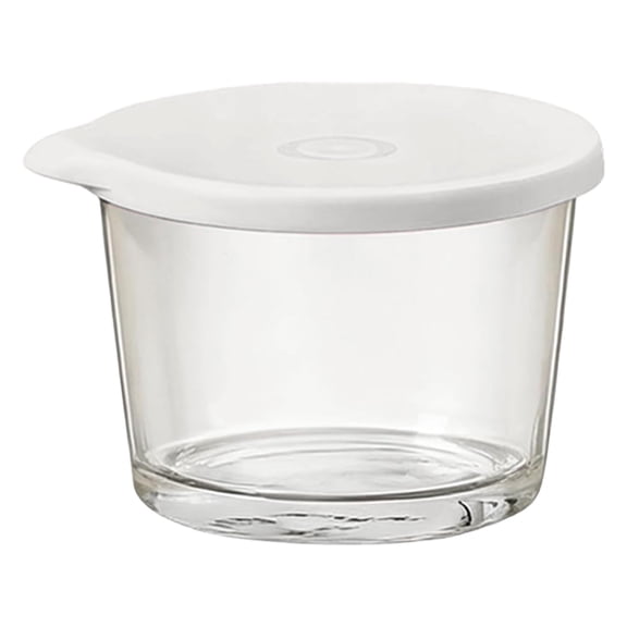 9 OZ Small Round Glass Containers with Lids, Clear Food Jars Airtight Glass Food Container for Spices, Oats, Pickles, Dipping Sauce, Snack, Yogurt, Meal Prep Containers, 1Pc(White,4.1x3.7x2.7")