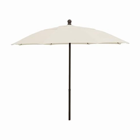9' Oct Patio Umbrella 6 Rib Push Up Champagne Bronze with Natural Spun Poly Canopy, 9HPUCB-Natural