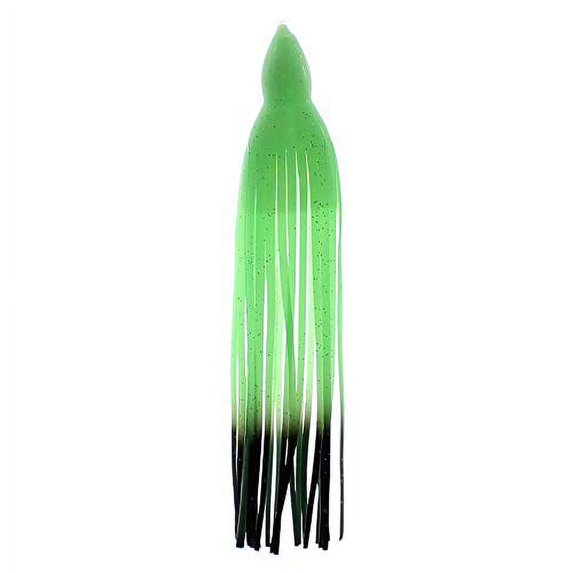 9" Octopus Lure Skirt | 50 Colors | UV Trolling Lure Replacement Skirt | 2 Pack (Pearl/Green/Black/Holo Fleck - 36)
