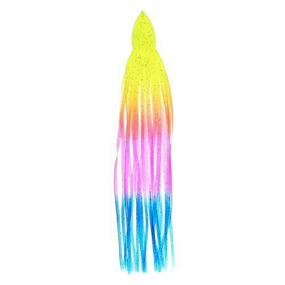 9" Octopus Lure Skirt | 50 Colors | UV Trolling Lure Replacement Skirt | 2 Pack (Rainbow/Holo Fleck - 8)