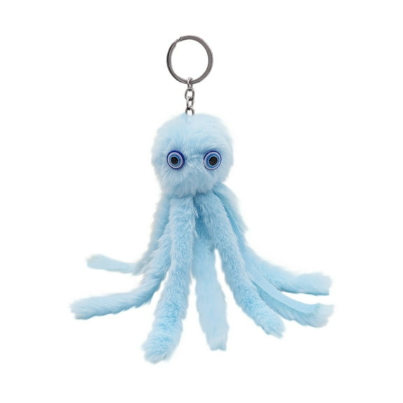 9" Octopus Plush Keychain – Soft Stuffed Octopus Key Ring Toy, Kawaii Mini Octopus Plush Clip-On for Bags, Backpacks & Keys, Cute Sea Animal Plush Gift for Kids & Teens