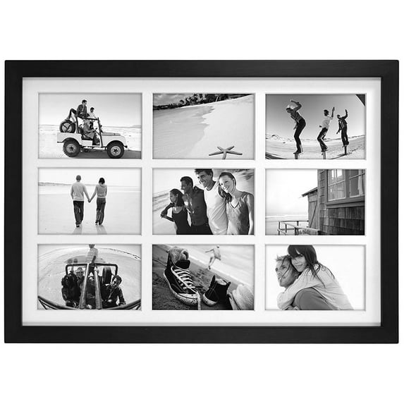 Malden 9 Opening 4x6 Classic Black Matted Linear Frame