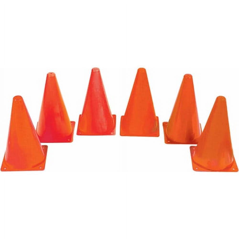 9" Orange Spectrum Cones, Set of 6