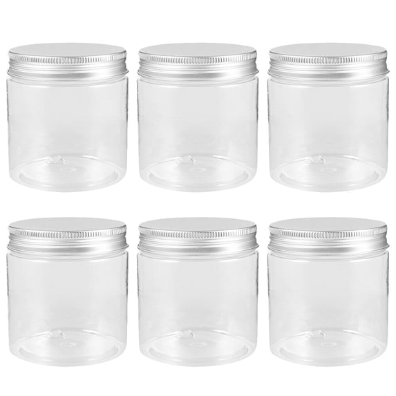 9 Ounce Clear Plastic Jars Containers With Screw On Lids - Refillable ...