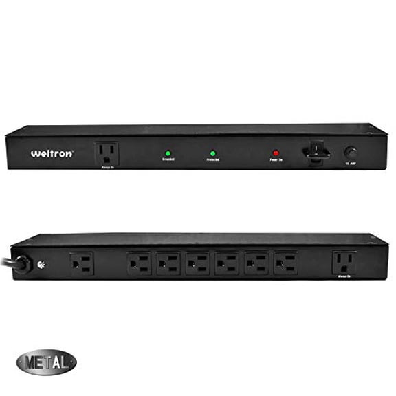 Weltron 9 Outlet Rack Mount Power Strip Surge Protector w/ 15ft Cord (wsp-900rm)